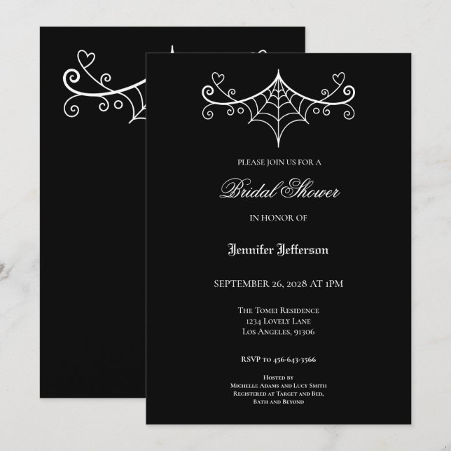 Faire-part Élégant Mariage gothique (Devant / Derrière)