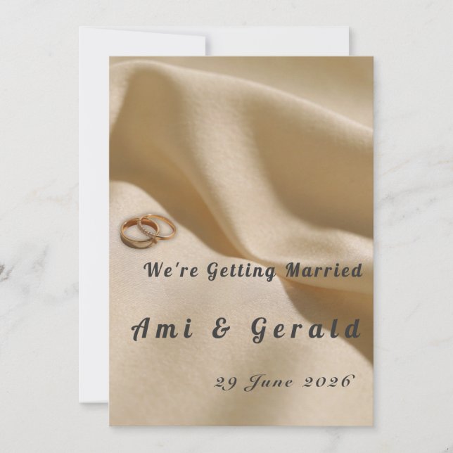 Faire-part Elegant Minimalist Custom Wedding Card (Devant)