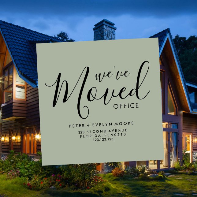 Faire-part elegant moved office business announcement (Créateur téléchargé)