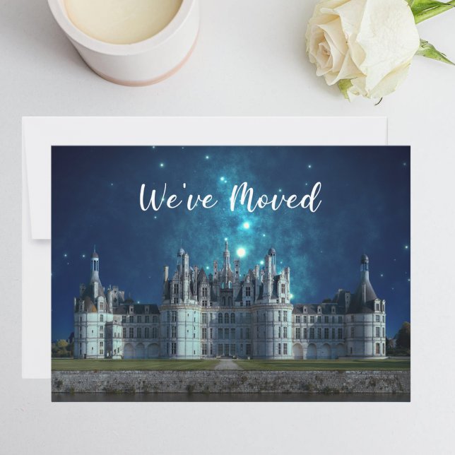 Faire-part Élégant Nous avons déménagé le nouveau château de  (Créateur téléchargé)