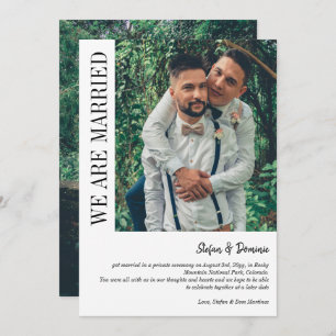 Faire-part Élégant Photo Cérémonie privée Mariage