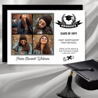 Elégant quatre photo noir | Diplôme blanc