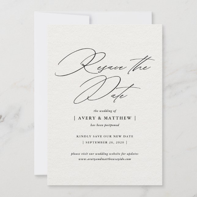Faire-part Élégant Réservation de la Date de Mariage Minimali (Devant)