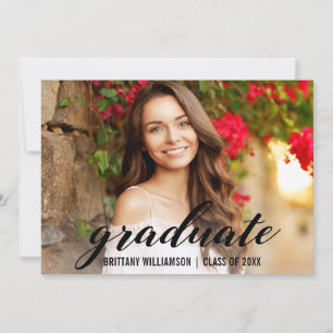 Faire-part Élégant Script College Graduation Photo