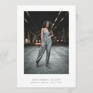 Faire-part Élégant texte éditable Photo Université Graduation