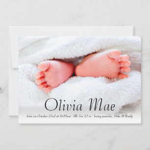 Faire-part Élégante annonce de naissance minimale de photos