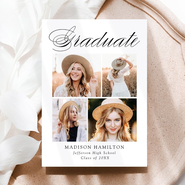 Faire-part Élégante calligraphie 4 Diplôme photo (Créateur téléchargé)