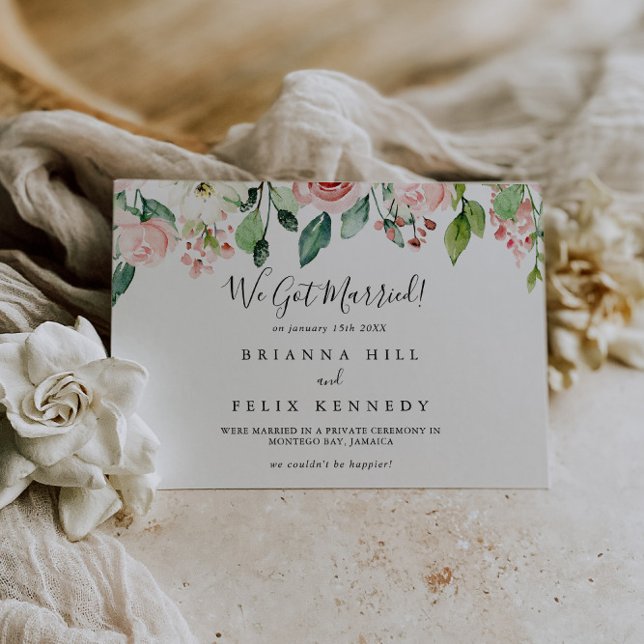 Faire-part Élégante Dainty Automne Floral Elopement (Créateur téléchargé)