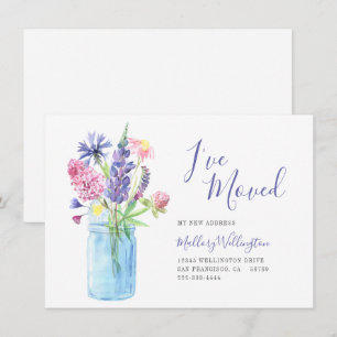 Faire-part Elégante Ive déplacée Aquarelle Florale Déplacemen