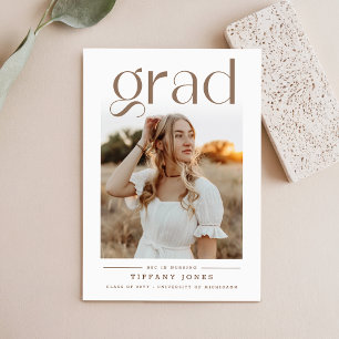 Faire-part Élégante Moderne Minimaliste Photo Diplômée en Soi