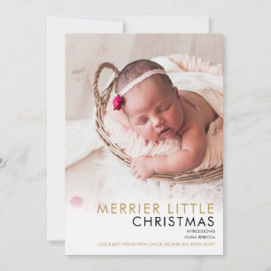 Faire-part Élégante naissance de Noël pour 2 photos de Noël
