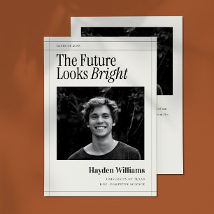 Faire-part Élégante photo de la graduation du journal