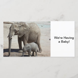Faire-part Éléphant de bébé avec la maman