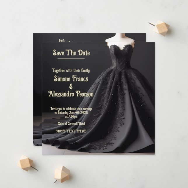 Faire-part Élevez votre thème de mariage avec l'élégance auda (Devant/Arrière en situation)