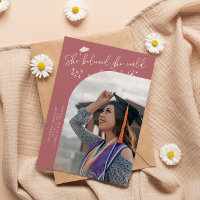 Elle a cru en rose diplômée photo incurvée
