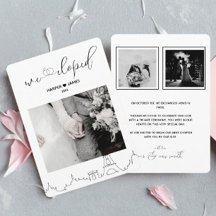 Faire-part Elopement moderne   Destination Paris