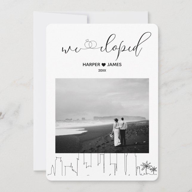 Faire-part Elopement moderne | Los Angeles (Devant)