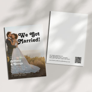 Faire-part Elopement photo rétro moderne