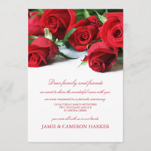 Faire-part Elopement Red Roses