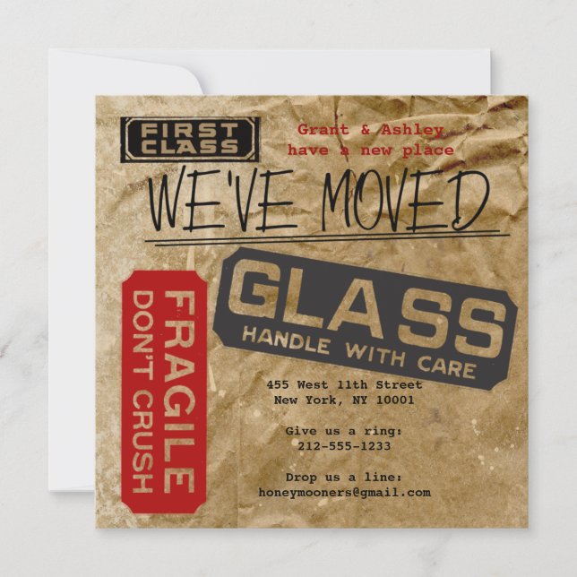 Faire-part Emballez-le ! Annonce de déménagement (Devant)