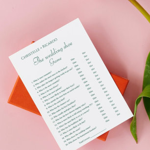 Faire-part Émeraude mariage jeu de chaussures, jeu de partie