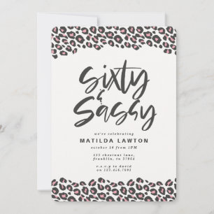 Faire-part Empreinte de léopard rose et noir soixante et sass