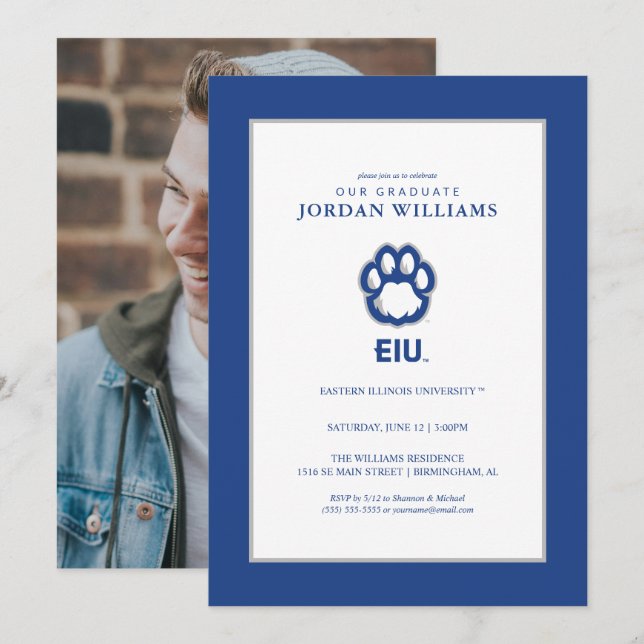 Faire-part Empreinte de panthère d'Eastern Illinois & EIU (Devant / Derrière)