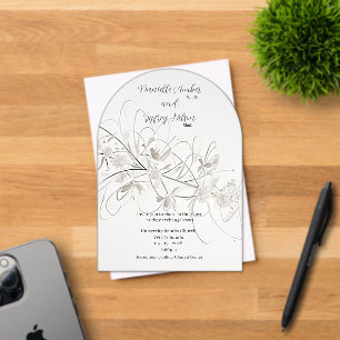 Faire-part en acrylique floral givré capricieux et