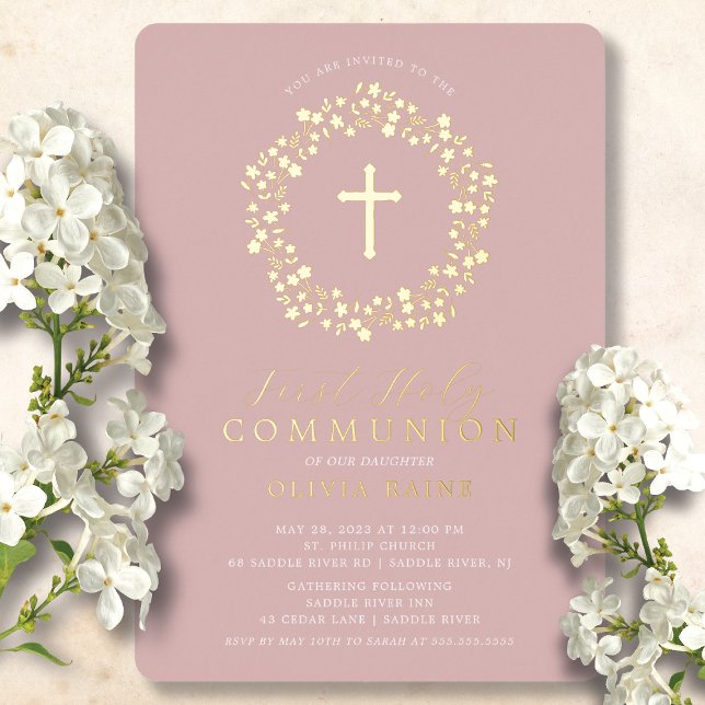 Faire-part en aluminium Communion solennelle Fille (Créateur téléchargé)