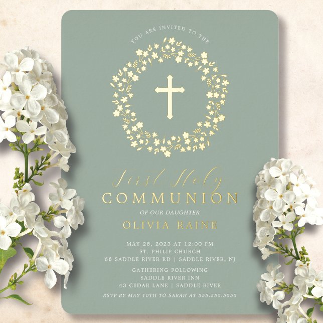Faire-part en aluminium Communion Solennelle Fille (Créateur téléchargé)