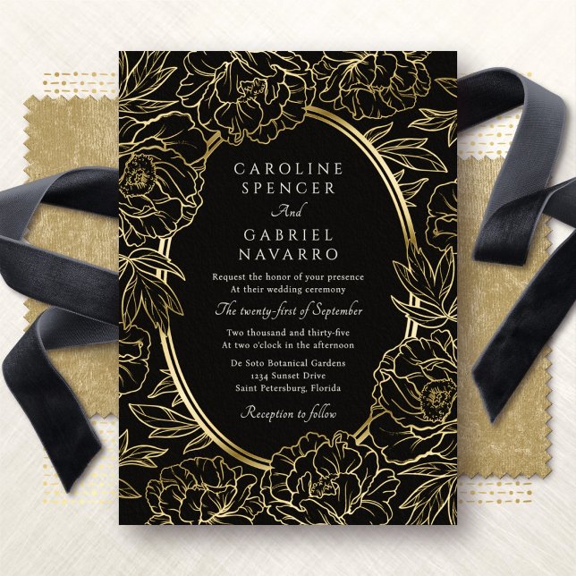 Faire-part en aluminium pour mariage romantique fl (Créateur téléchargé)