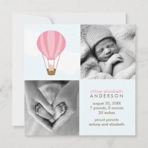 Faire-part En haut, en haut et en bas ! Annonces de bébé en b