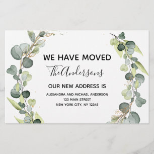 Faire-part en mouvement Eucalyptus Verdure Aquarel