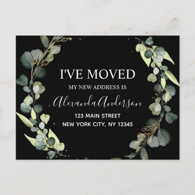 Faire-part en mouvement Eucalyptus Verdure Aquarel (Devant)