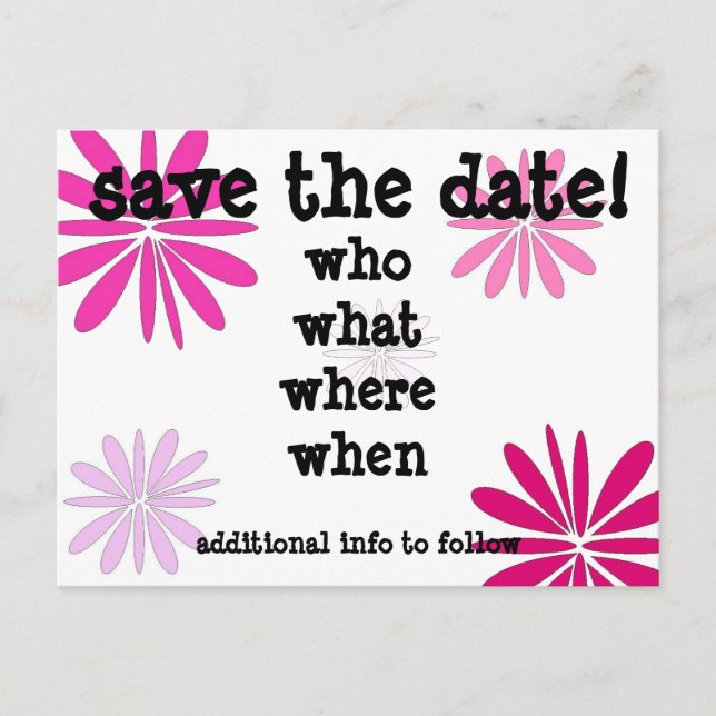 Faire-part enregistrer la carte postale date (Devant)