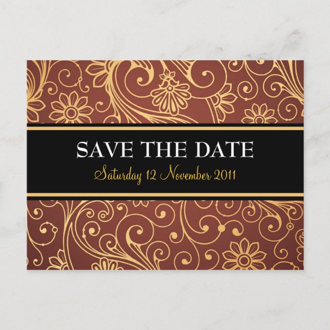 Faire-part Enregistrer La Carte Postale Date Batik (Devant)