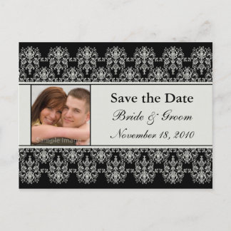 Faire-part Enregistrer la carte postale Date Photo - Damask