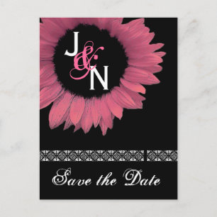 Faire-part Enregistrer la carte postale Date - Tournesol rose