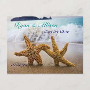 Faire-part Enregistrer la carte postale Date Two Starfish