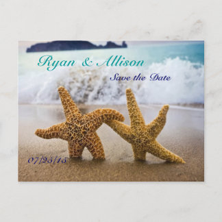 Faire-part Enregistrer la carte postale Date Two Starfish