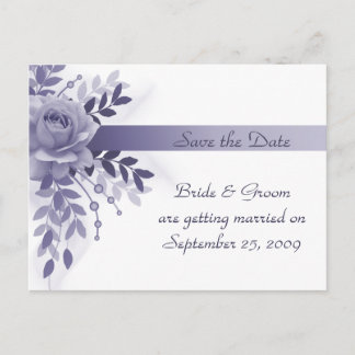 Faire-part Enregistrer la carte postale Rose Date Purple
