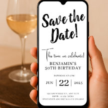 Enregistrer La Date 50Anniversaire Téléphone Invit