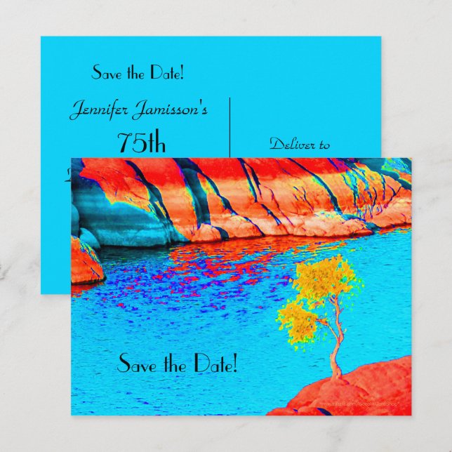 Faire-part Enregistrer la date 75e anniversaire Carte postale (Devant / Derrière)