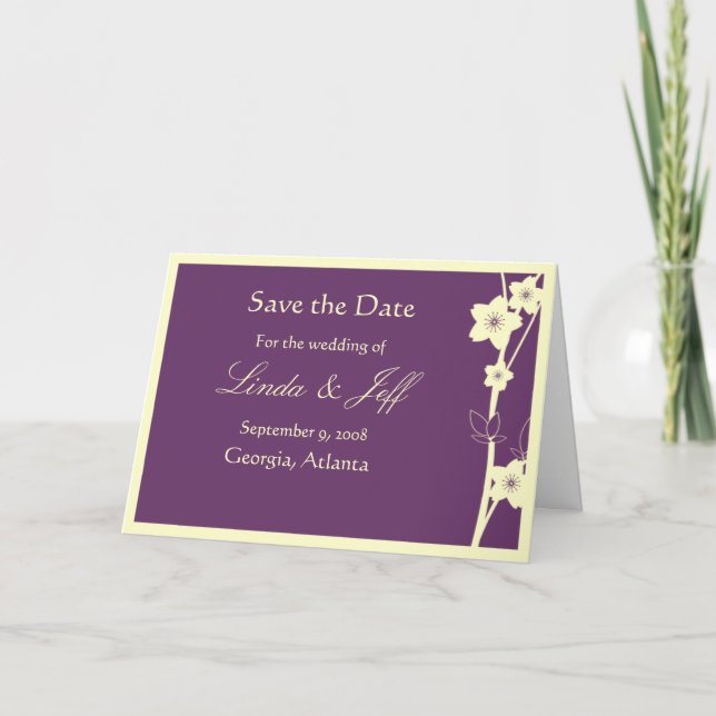 Faire-part Enregistrer la date - Branche encadrée (Devant)