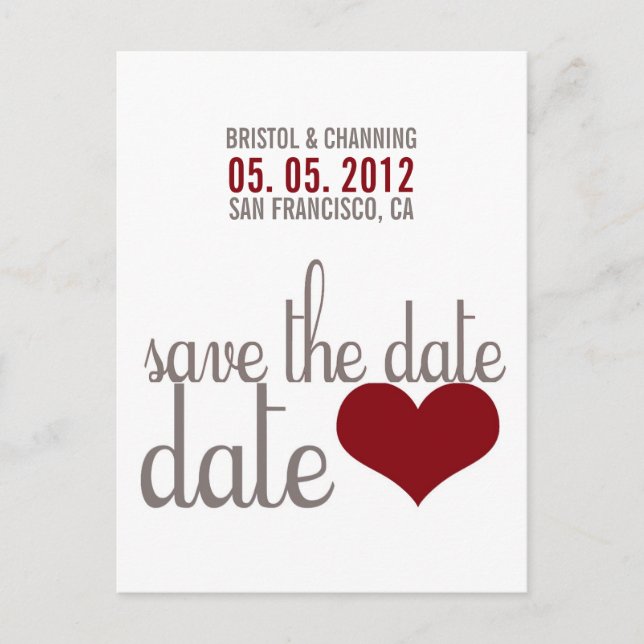 Faire-part ENREGISTRER LA DATE Carte postale (Devant)