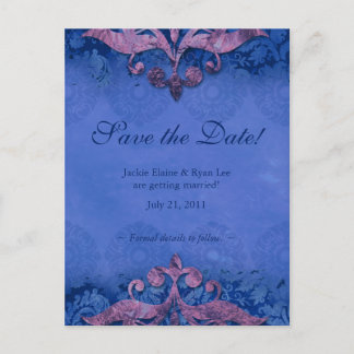 Faire-part Enregistrer la date carte postale Antique Verdigri