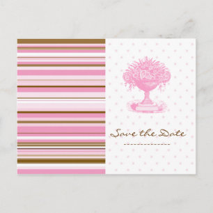 Faire-part ENREGISTRER LA DATE, Carte Postale Chic Rose et Ma