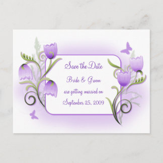 Faire-part Enregistrer la date - Carte postale Jardin aux fle