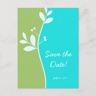 Faire-part Enregistrer la date Carte Postale Lime Green Leaf 