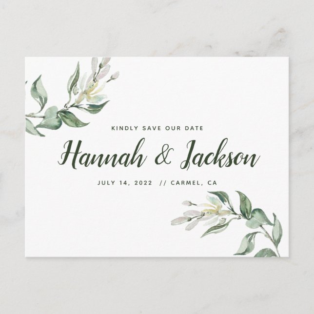 Faire-part Enregistrer La Date * Carte Postale Lovely Greener (Devant)